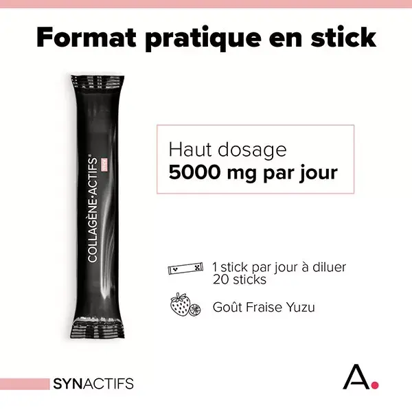 Aragan Synactifs Collagène Actifs Fermeté de la Peau Rides et Ridules 20 sticks