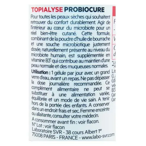 SVR Topialyse Probiocure 30 gélules