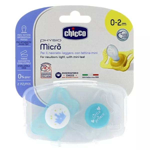 Chicco Physio Forma Chupete de Silicona Fisiológico Micro Pack de 2 Dragón Corona (0-2 meses)