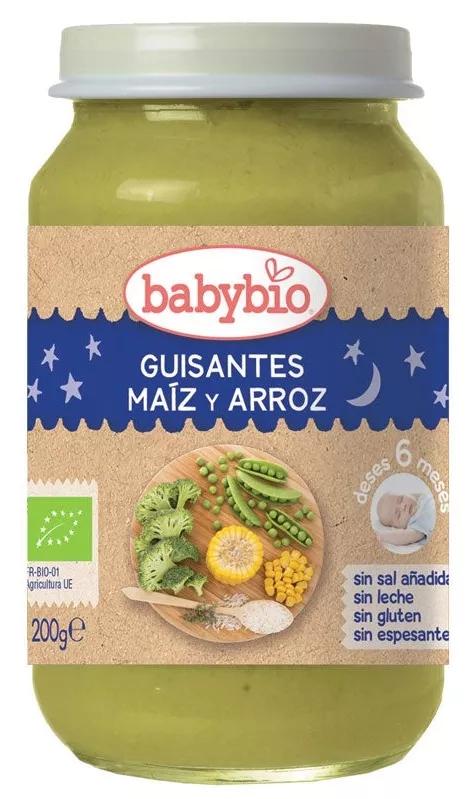 Babybio Bonne Nuit Pot de Petits Pois, Maïs et Riz 200 gr