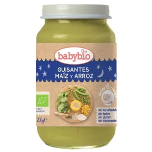 Babybio Good Night Jar of Peas, Corn and Rice 200 gr