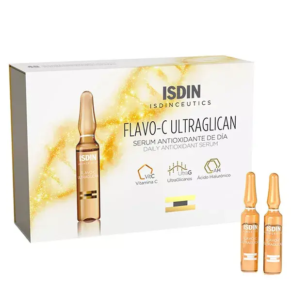 ISDIN Isdinceutics Flavo-C Ultraglican Sérum Visage Antioxydant à la Vitamine C 10 x 2ml