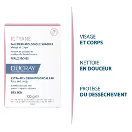 Ducray Ictyane Pain Dermatologique Surgras 100g