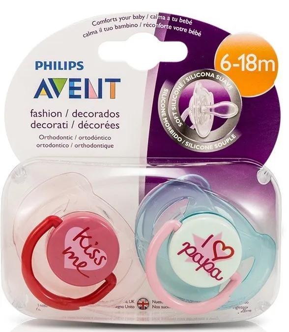 Avent sucettes Classic 2 unités SCF172/72 je Love Papa couleurs fille 6-18m