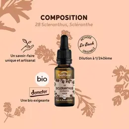 Biofloral Fleur De Bach 28 Scleranthus Scleranthe Compte Gouttes Bio 20 ml