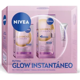 Nivea Luminous 630 Skin Glow Serum 30 ml + Liquid Exfoliator 100 ml + Liposan Glowy Lips Clear 10 ml