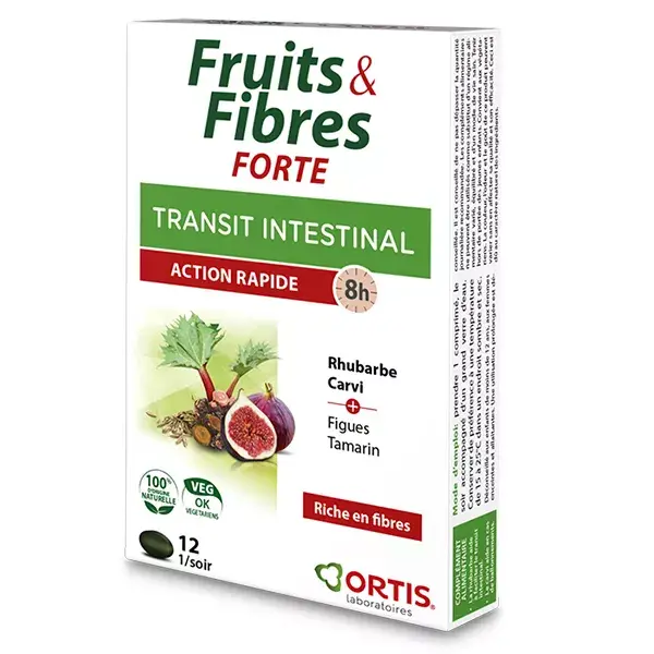Ortis Transit Intestinal Fruits & Fibres Forte 12 comprimés