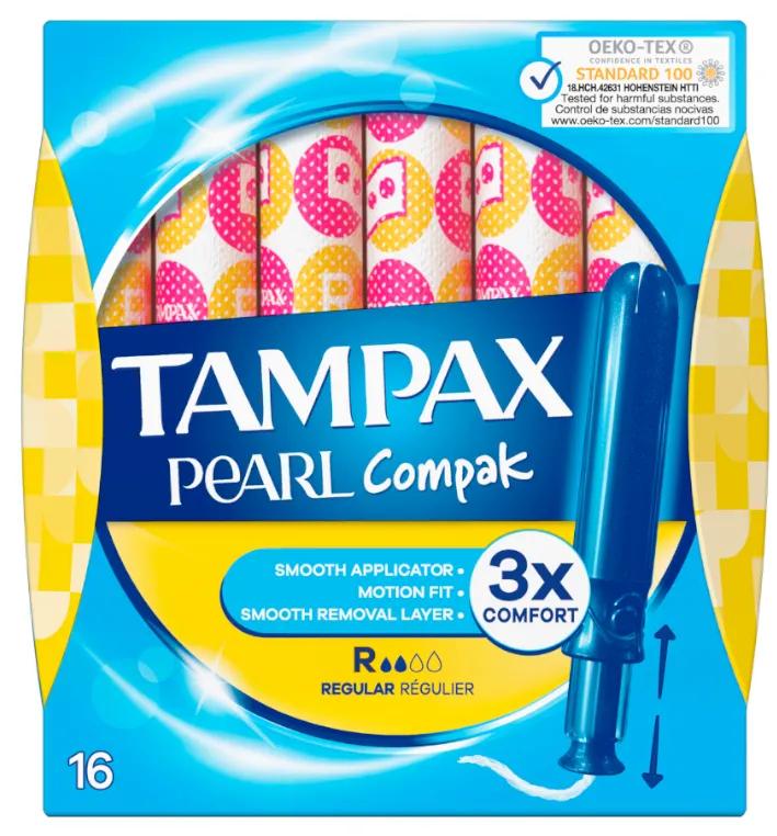 Tampax Pearl Compak Tampons Réguliers 16 unités