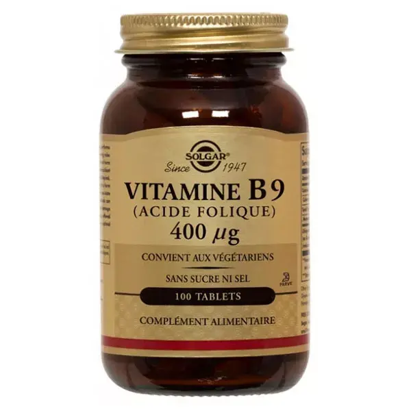 Solgar Vitamine B9 400μg 100 comprimés
