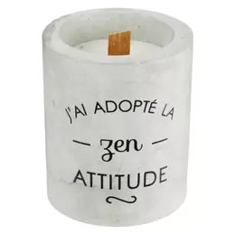 Bougie Parfumée Couleur Ciment Senteur Cachemire J'ai Adopté la Zen Attitude 100g