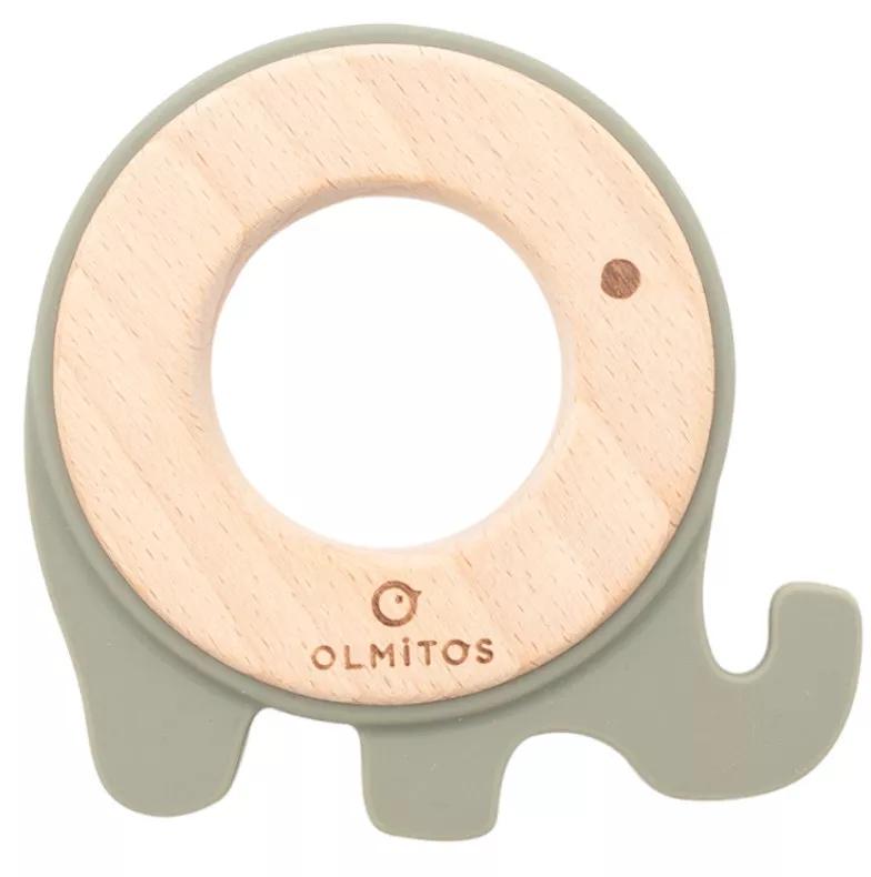 Olmitos Anneau de dentition éléphant en silicone/hêtre