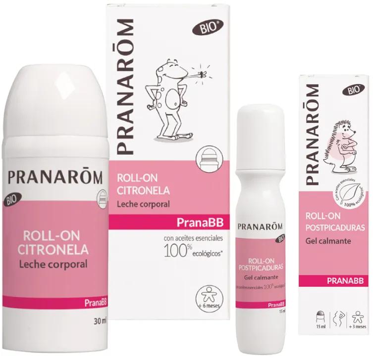 Pranarom PranaBb Lait Corps Citronnelle Bio +6m Roll-on 30 ml + PranaBB Gel Apaisant Bio Roll-on 15 ml