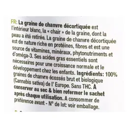 Purasana Chanvre Graines Décortiquées Bio 200g