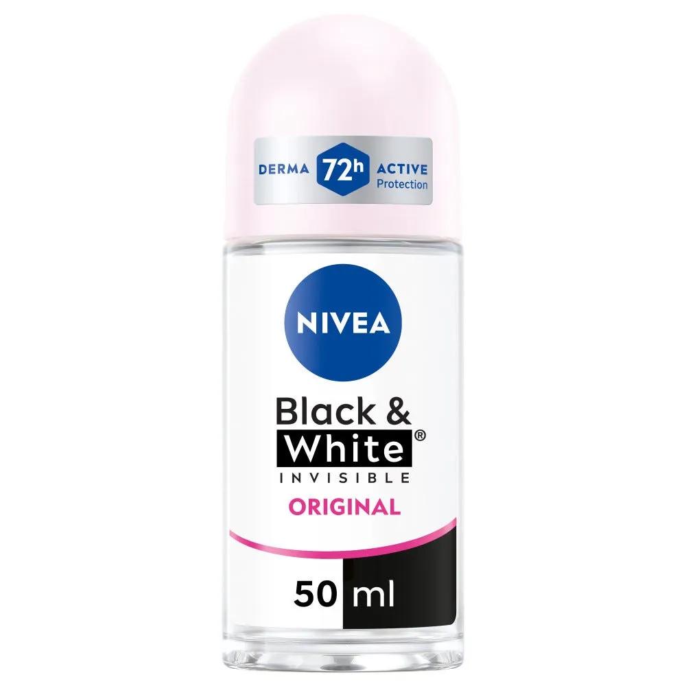 Nivea Black & White Invisible Original Deodorante Roll on Donna Antitraspirante 72h 50 ml