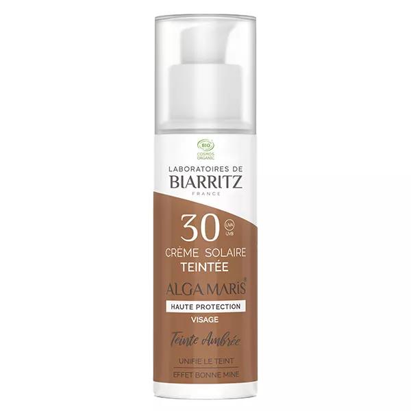 Laboratoires de Biarritz Soins Solaires Crème Visage Teintée SPF30 Bio Ambrée 50ml