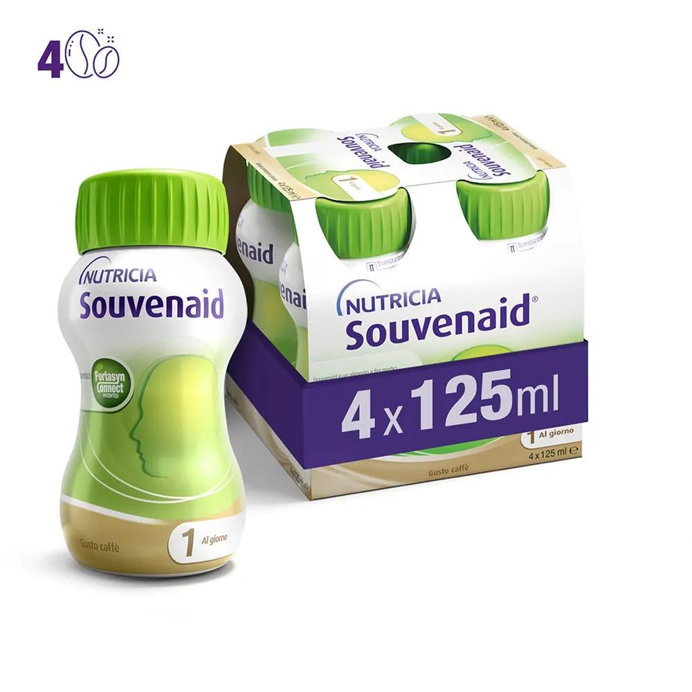 Souvenaid Alimento Dietetico a Fini Medici Speciali Gusto Caffè 4x125 ml