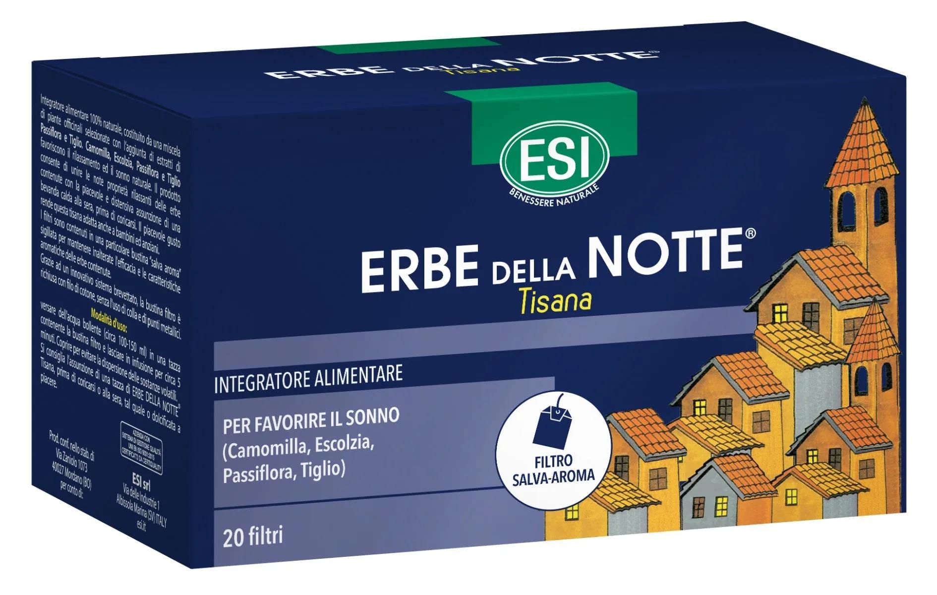 Esi Erbe Della Notte Tisana Per Dormire Tranquilli 20 Filtri