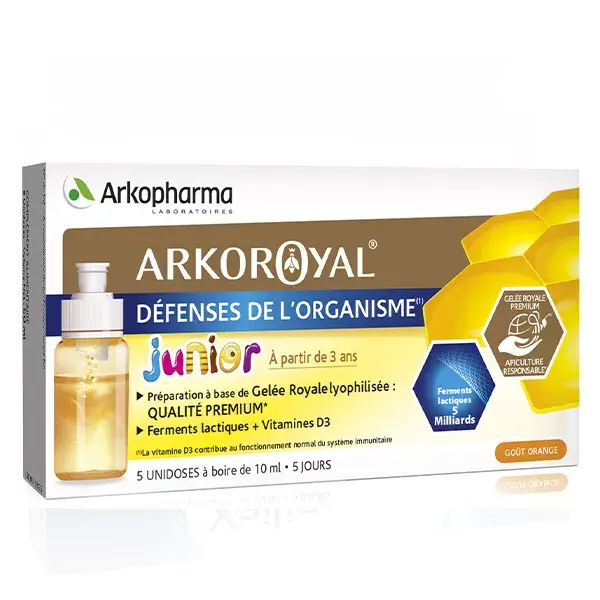 Arkopharma Arkoroyal Difese dell'Organismo Junior Pappa Reale Vitamina D3 5 monodosi
