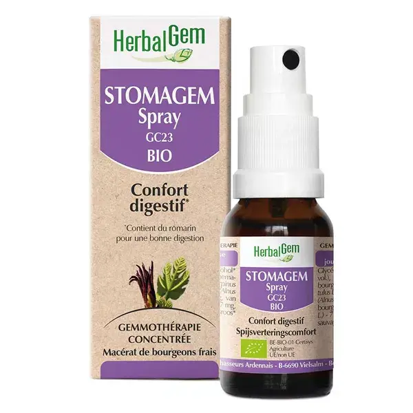 Herbalgem Complexe de Gemmothérapie Stomagem Confort Digestif Spray Bio 15ml