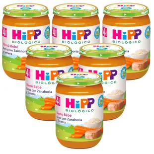 HiPP Tarrito de Arroz con Zanahoria y Ternera BIO +4m 6x190 gr