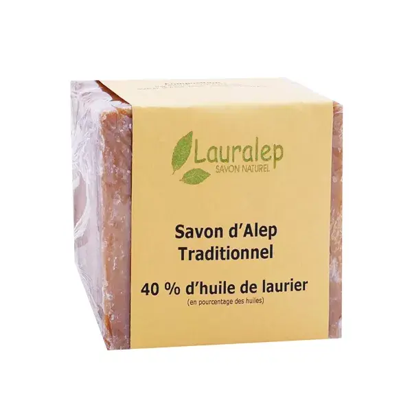 Lauralep Savon d'Alep Traditionnel 40% d'Huile de Laurier 200g