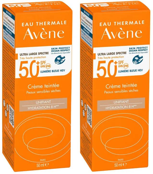 Avène Sun Cream SPF50+ with Color 2x50 ml