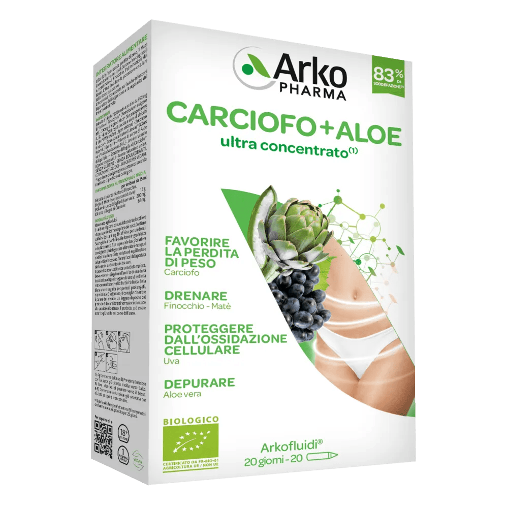 Arkofluidi Carciofo + Aloe Integratore Per Perdere Peso 20 Flaconcini