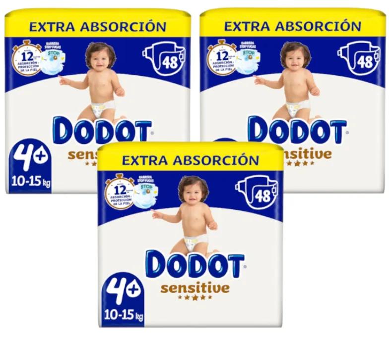 Couches Dodot Sensitive Extra T4+ (10-15 Kg) 3x48 unités