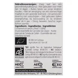 Pranarom Huile Essentielle Bio Cannelier de Ceylan 5ml