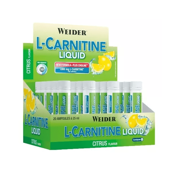 Weider L-Carnitin Ampullen mit Zitronengeschmack 500 ml 20 Einheiten
