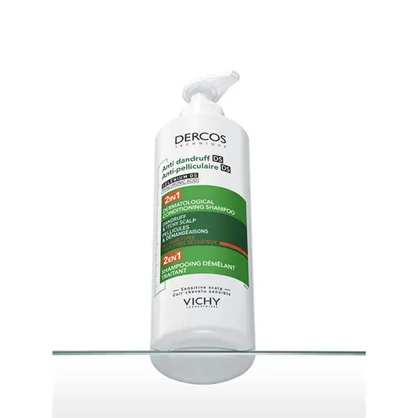 Vichy Dercos Anti-Pelliculaire DS Shampooing Démêlant Traitant 2EN1 Tous Types de Cheveux 390ml