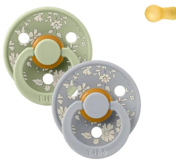 Bibs Pacifiers Color Round Liberty Capel Sage Mix 0-6m 2 units