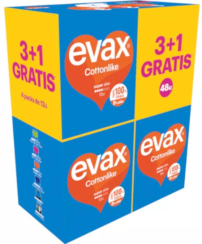 Evax Cottonlike Compresa Super Alas 4x12 uds