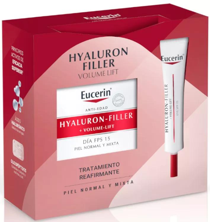 Eoucerin Healouron-Filler Volume Lift SPF15 Pele Seca 50 ml + Contorno Olhos 15 ml