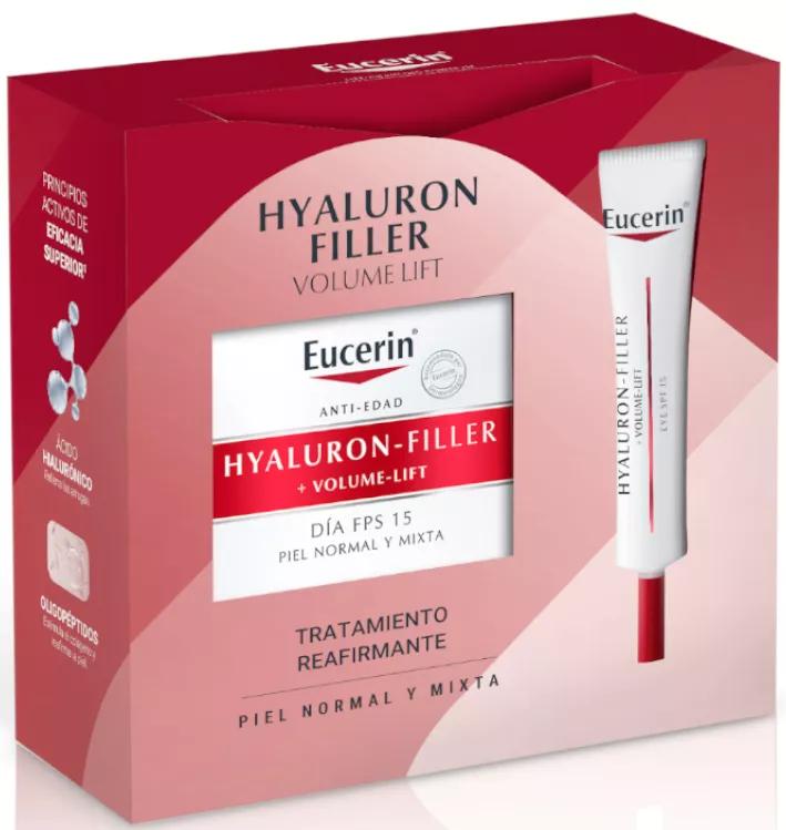 Eucerin Hyaluron-Filler Volume Lift SPF15 Trockene Haut 50 ml + Augenkontur 15 ml