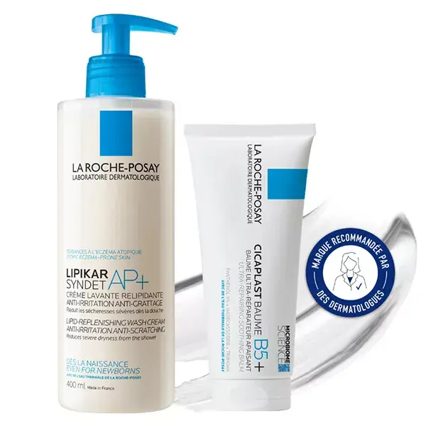 La Roche Posay Soins Bébé Lipikar Syndet AP+ 400ml & Cicaplast Baume B5+ 100ml