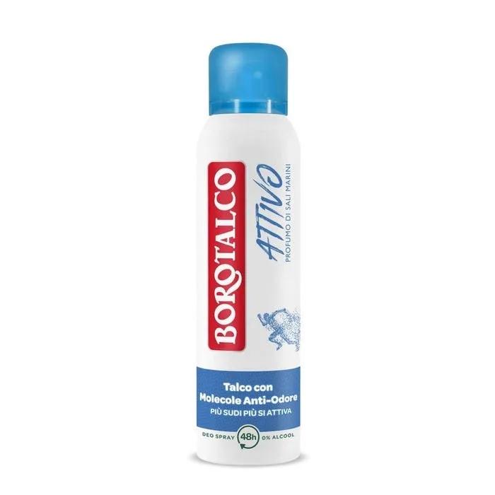 Borotalco Deodorante Spray Attivo Blu Anti-Odore 48h Senza Alcool 150 ml