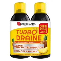 Forté Pharma TurboDraine Ananas Draineur Minceur Elimination Lot de 2 x 500ml