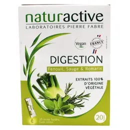 Naturactive Digestion Goût Citron 20 sticks fluides