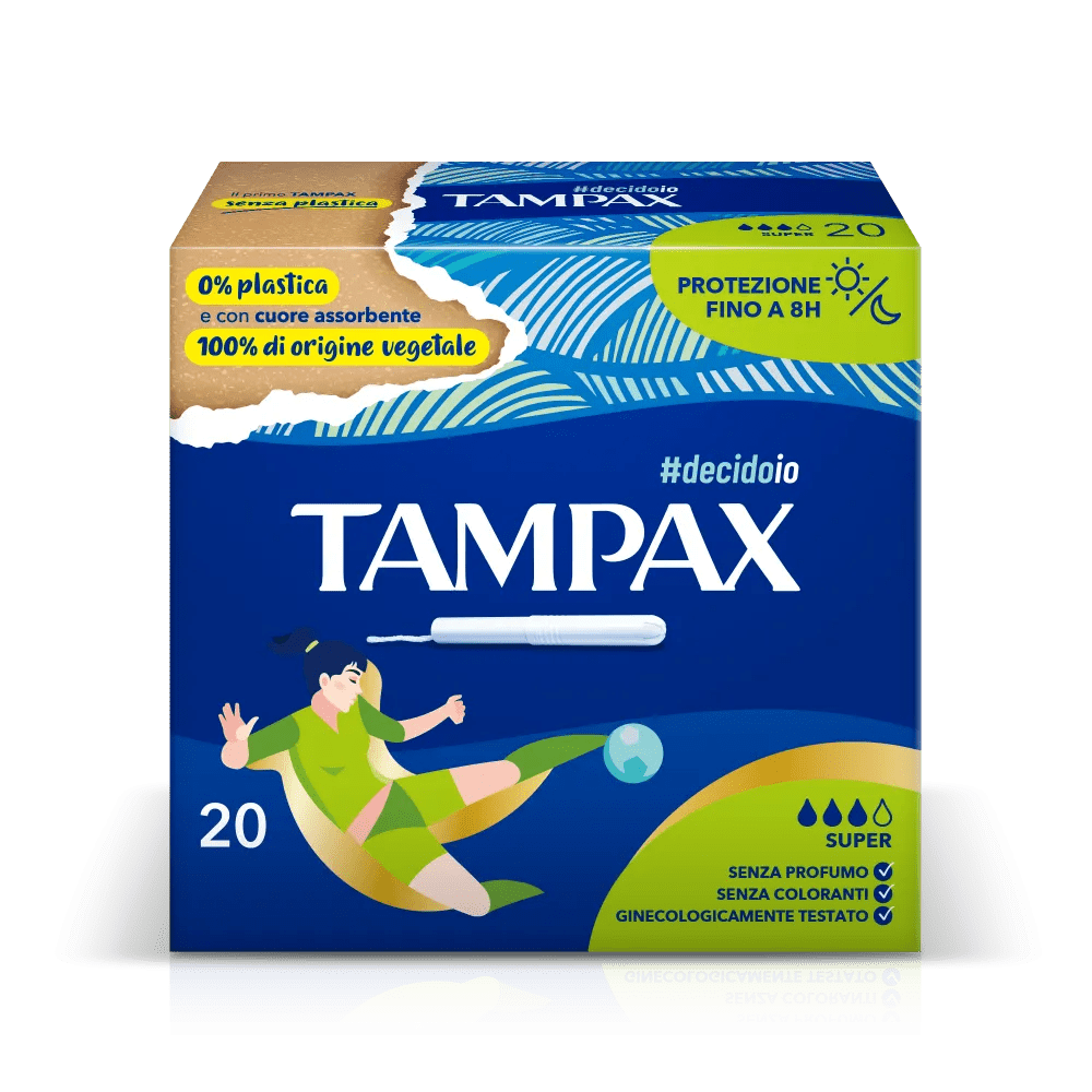 Tampax Blu Box Super Assorbenti Interni Flusso Medio Abbondante 20 Pezzi