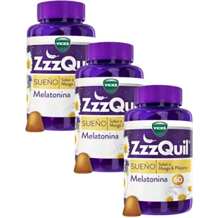 ZzzQuil Sleep Melatonin Mango &amp; Banana 3x60 Gummies