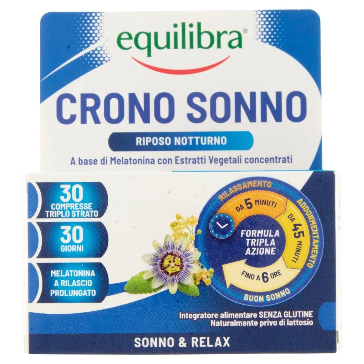 Equilibra Crono Sonno Integratore per Riposo Notturno 30 Compresse