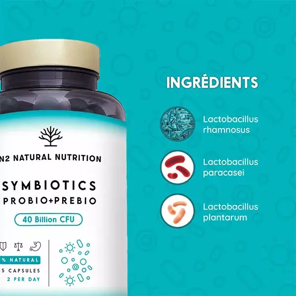 N2 Natural Nutrition Probiotiques & Prébiotiques 45 capsules