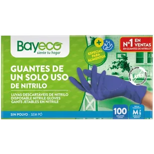 Bayeco Nitrile Gloves Blue Size M 100 units
