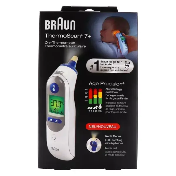 Braun Thermoscan 7+ IRT Ear Thermometer 6525WE