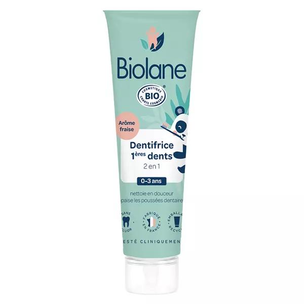 Biolane - Pasta de Dientes Ecológica - Bebé - Limpia los primeros dientes - sabor fresa - 50 ml