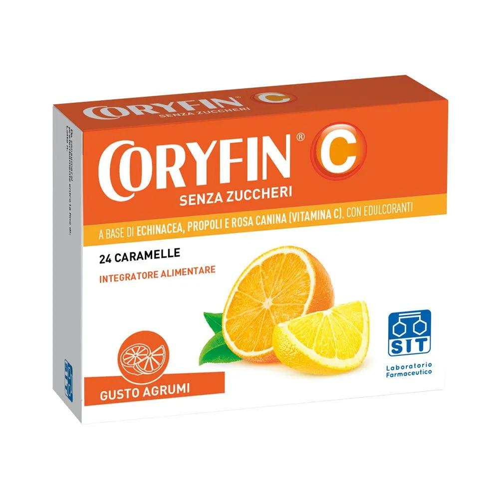 Coryfin C Senza Zucchero Caramelle Agli Agrumi Integratore 24 Pezzi