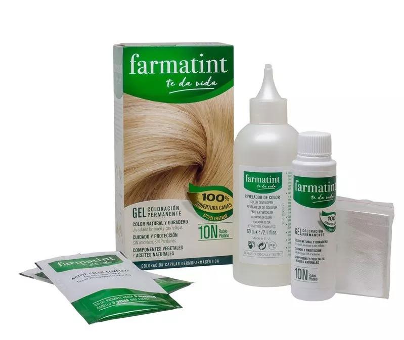 Farmatint Gel Coloración Permanente 10N Rubio Platino 135 ml