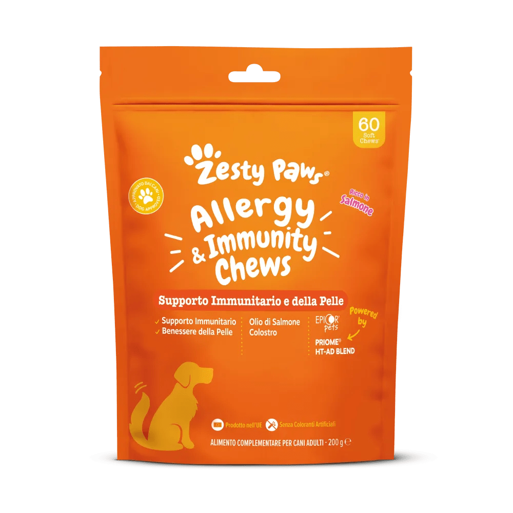 Zesty Paws Allergy & Immunity Supporto Immunitario e della Pelle con Salmone 60 Chews