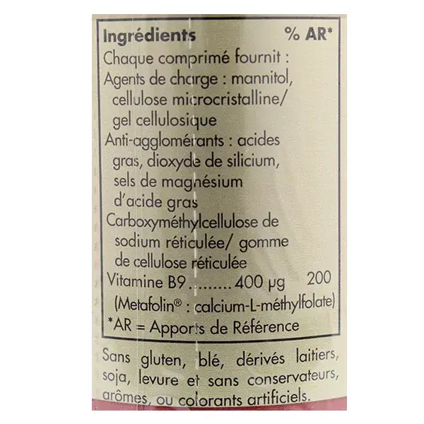 Solgar Metafolin - Vitamine B9 400 µg 50 Comprimés
